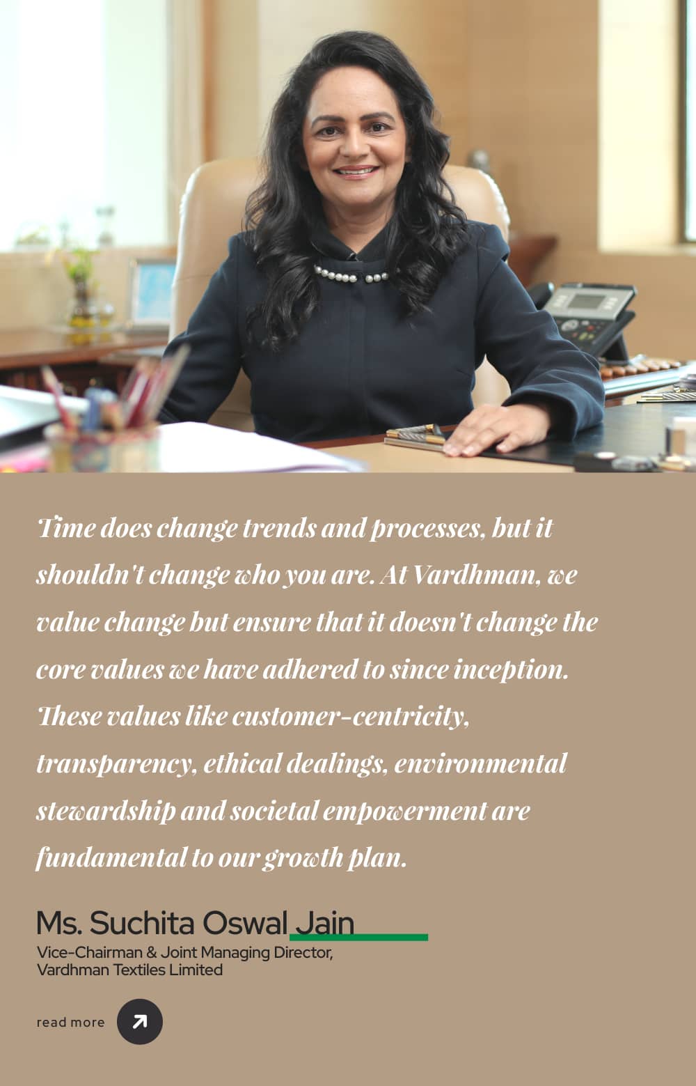 Ms. Suchita OswalJain | Vice-Chairman & Joint Managing Director, Vardhman Textiles Limited